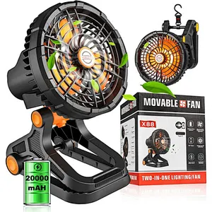 20000Mah Light,Rechargeable Camp Battery Clip Lithium Tent Camping Led Fan Hanging Fan With Light