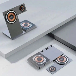 2024 Folding Charging Stand Station T29 Aluminum Alloy Magnetic 3 In 1 Wireless Charger With Dual 15W Output H216