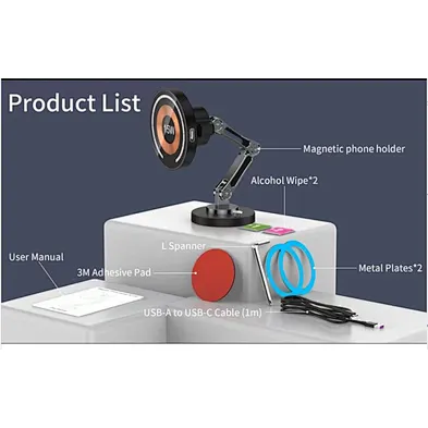 2024 hot sale Fast 15W For phone Complet Wireless Charger Folding Magnetic Car Phone Holder