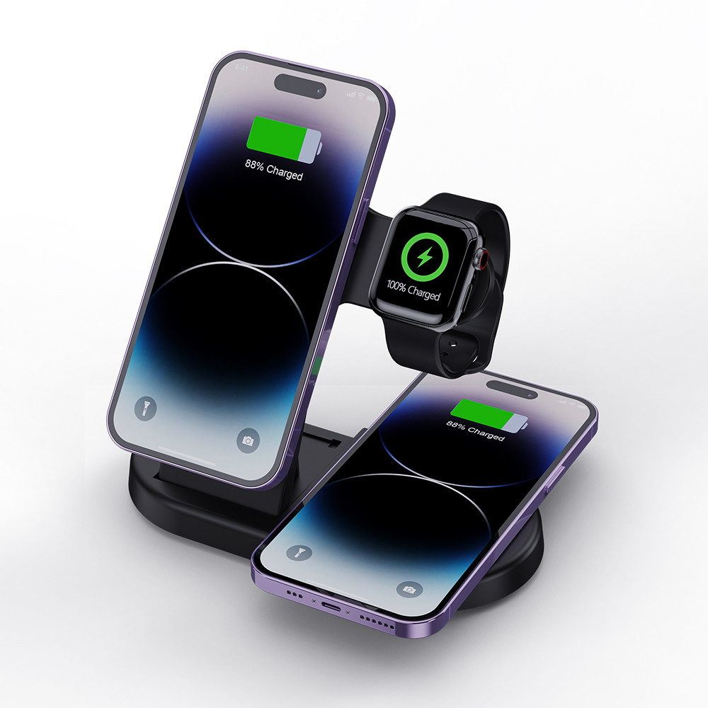 Magnetic Fast Charger 15W 3 In 1 Foldable Wireless Charging Charger With Logo Printing H148