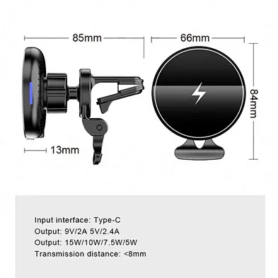 2022 hot sale Fast Charging Magnet Car Phone Stand 15W Magnetic Car Wireless Charger CA2221