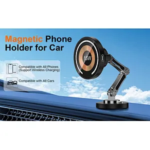 2024 hot sale Fast 15W For phone Complet Wireless Charger Folding Magnetic Car Phone Holder