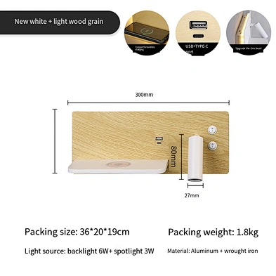 2024 NEW design best quality wood room hotel bedroom bedside nordic modern  led lamp for bedside background wall living room