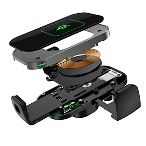 Best Seller 3 In 1 Car Wireless Charger Holder 10W 15W  Wireless Charging Car Mount Fast Qi Wireless Car Charger