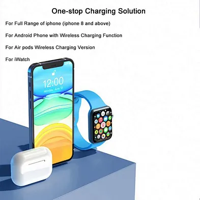 Magnetic Charger Foldable 3 In 1 Wireless Charger Station Qi 15W Fast wireless charger