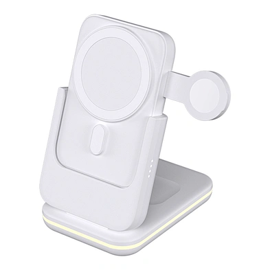 3 in1 15w Folding Wireless Phone Charger Portable Custom Magnetic 5000mah powerbank