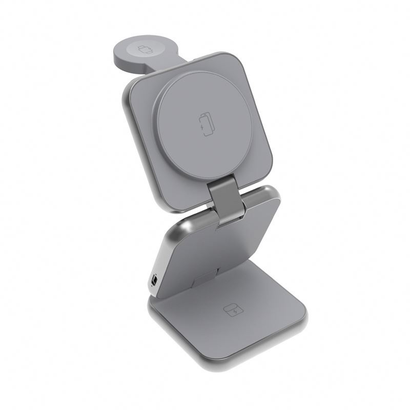 2024 multifunction new product Charger, Alloy Charging Foldable Aluminum 3 In 1 Wireless Charger