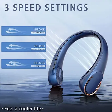 Wholesale 2023 Hot Sale Portable Bladeless Fan 4000mAh Portable Rechargeable Usb Sport Outdoor Wearable Neck Fan