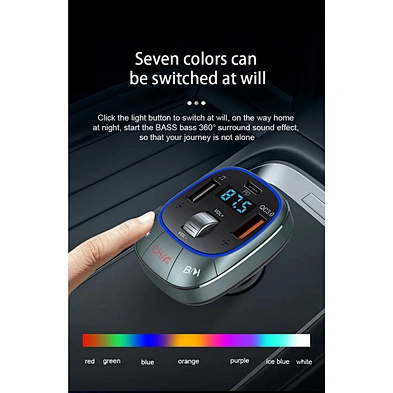 2024 new multifunction portable 3 in 1  car charger type C Socket Bt Car Audio Mp3 Player Usb Car Charger