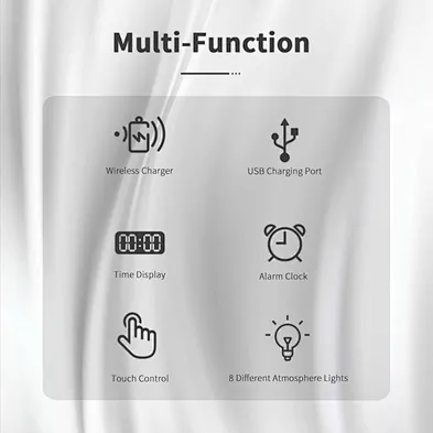 2022 Hot Sale Alarm Clock Wireless Charger Digital CO268 Ambient Light Wireless Charger 3 in 1 Custom Wireless Charger