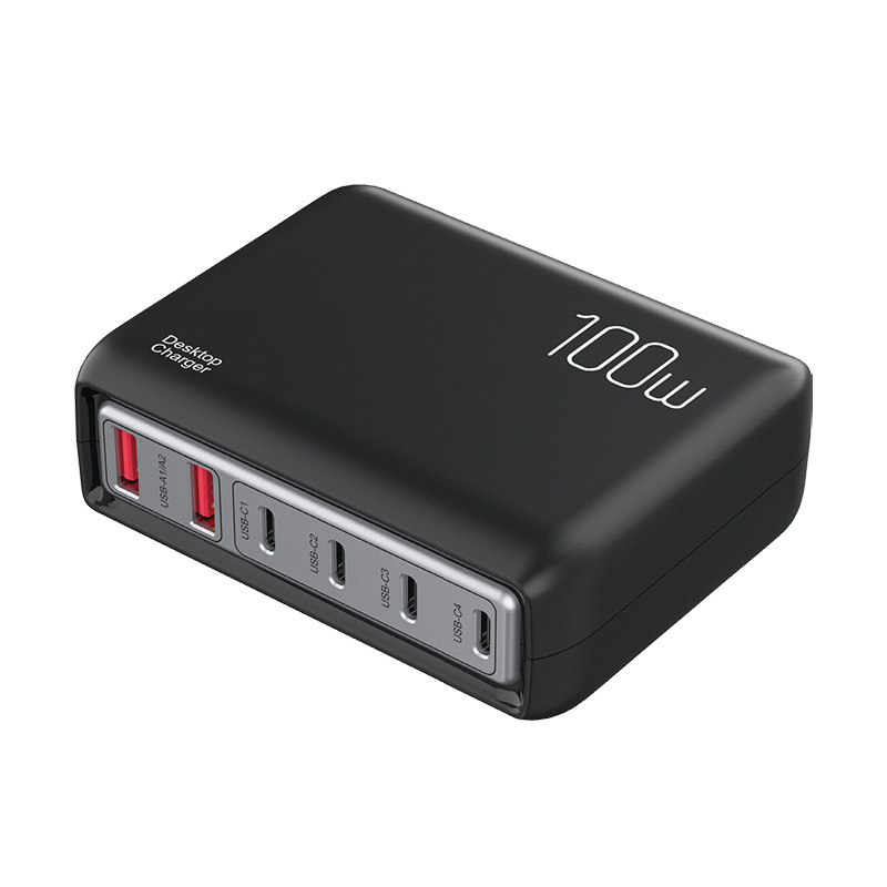 6USB 100W Desktop Charger PD fast Charger for Tablet Phone PSP