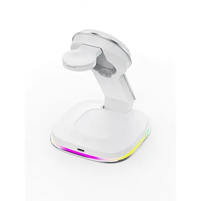 2024 best sale Magnetic Fast 15W 3 In 1 Foldable Wireless Charger with night light multifunction wireless charger