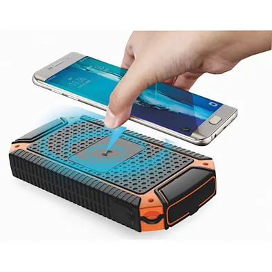 Cigarette Lighter 20000 mAh waterproof solor Wireless charger solar power bank for cell phone