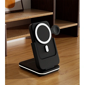 3 in1 15w Folding Wireless Phone Charger Portable Custom Magnetic 5000mah powerbank