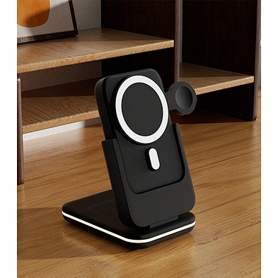 3 in1 15w Folding Wireless Phone Charger Portable Custom Magnetic 5000mah powerbank
