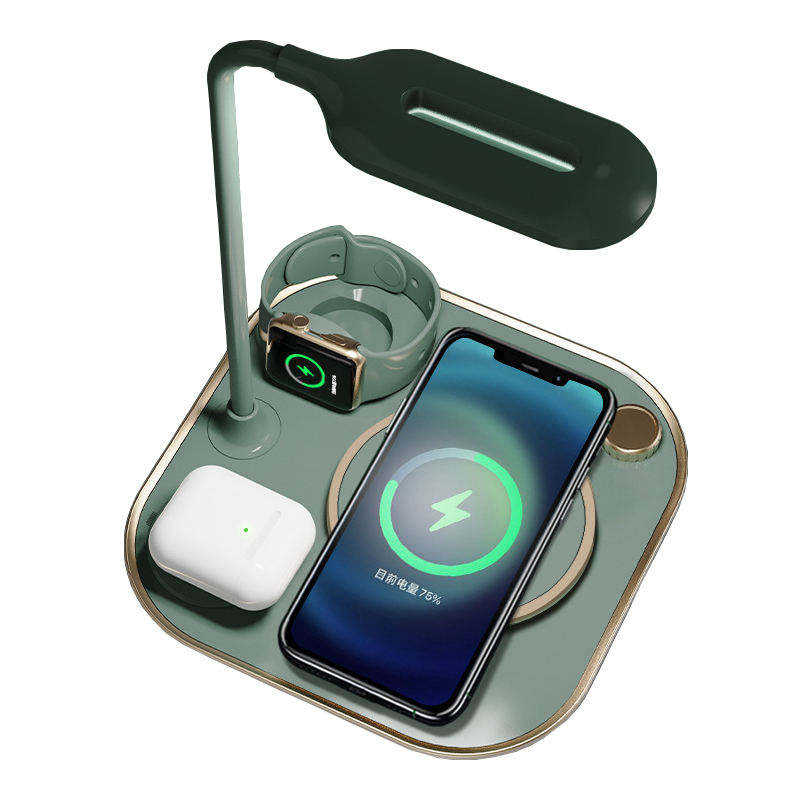 Desk With Universal Qi 10W 15W For phoneWireless Charger Lamp Desktop Charging Station