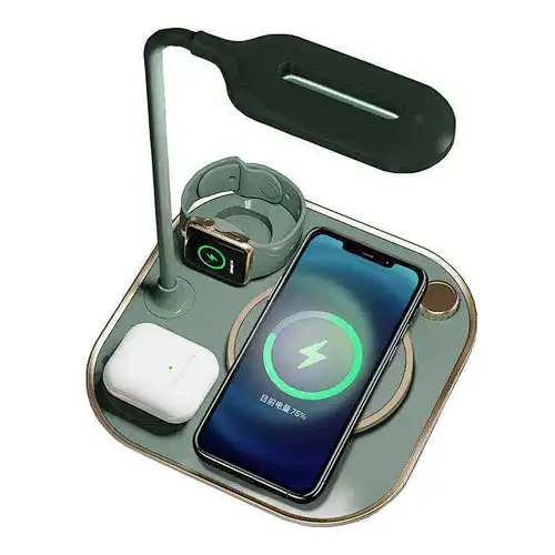 Desk With Universal Qi 10W 15W For phoneWireless Charger Lamp Desktop Charging Station