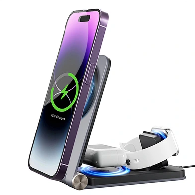 Portable Folding 4 In 1 Quick Charging Custom Foldable Four In One Wireless Charger For Phone H169