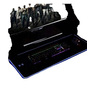 Hot RGB Gaming Mouse Pad LED Soft Large Mouse pad with Adjustable Lighting Memory Function Wireless Charging Keyboard mouse Pad