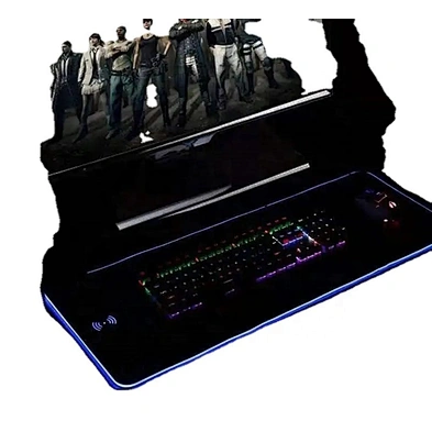 Hot RGB Gaming Mouse Pad LED Soft Large Mouse pad with Adjustable Lighting Memory Function Wireless Charging Keyboard mouse Pad