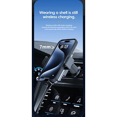 15W Fast Charing Phone Mount Mobile Holder Automatic Induction Qi 15W Wireless Car Charger For Wholesale H190