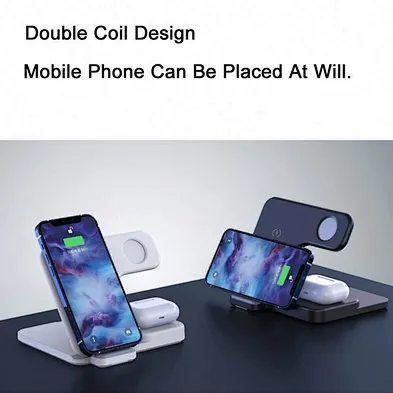 Magnetic Charger Foldable 3 In 1 Wireless Charger Station Qi 15W Fast wireless charger