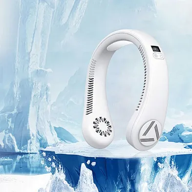 2024 new ice compress neck fan Rechargeable Cold Cooling Air Conditioner Neck Fan