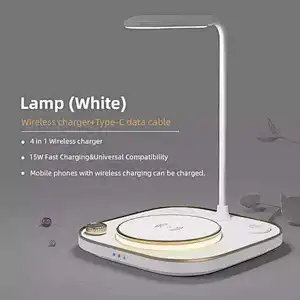 Desk With Universal Qi 10W 15W For phoneWireless Charger Lamp Desktop Charging Station