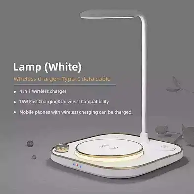 Desk With Universal Qi 10W 15W For phoneWireless Charger Lamp Desktop Charging Station