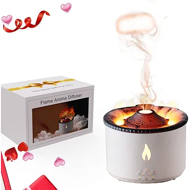 Diffuser Flame Aroma Air Volcano Led Night Ultrasonic 360Ml Humidificateur Diffusers  Best Selling Oil Mist Humidifier