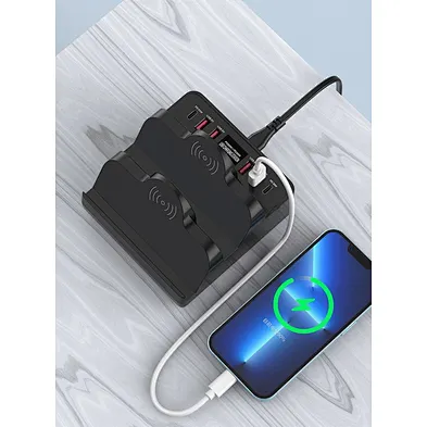 2024 3 in 1 Wireless Charger,gaN Dual 15W Charger Pad QC PD USB Fast Phone Charger Battery Indicators for multifunction