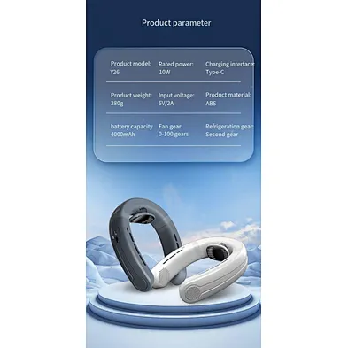2024 multifunction 40000 Ahm Potable Fans Conditioner Portable Air Cooling Hanging Neck Fan Bladeless