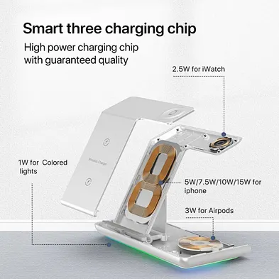 2024 multifunction 3 In 1 Magnetic 20W Charger  3-In-1 15W Foldable Wireless Fast Charger