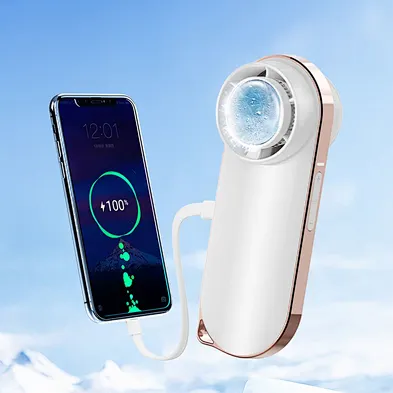 OEM new releases 2024 summer gifts Semiconductor Cold compress Fan mini fan portable Rechargeable power bank USB Cooling Fan