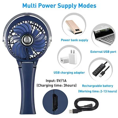 2000 mah Air Humidifier LED Flashlight USB Cooler Hand Spray Fan