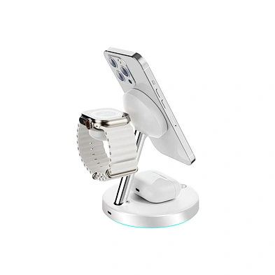 2024 NEW wireless charger3-In-1  For Phone Stand Qi 15W Wireless Charger Magnetic 3 In 1 with night light