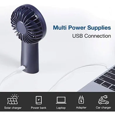 4000 mAh battery portable personal fan for up to 20 hours 3-speed small hand-held fan, battery-powered or USB-powered