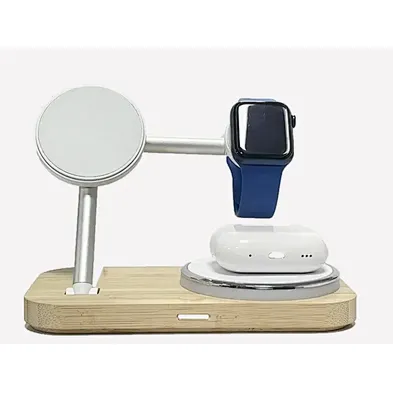 Wood Desk Fast Qi Light With Lamp Multi-Function Charging Wireless Charger