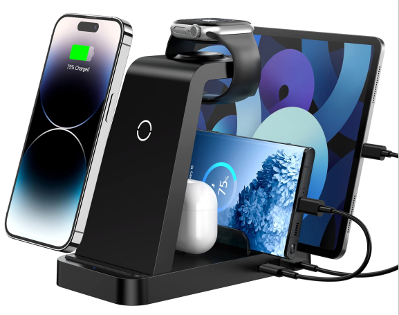 36W 5 in 1 wireless charger Desktop Charger multi functional wireless charging Station with TYPE-C AND USB OUTPUT