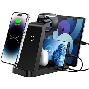 36W 5 in 1 wireless charger Desktop Charger multi functional wireless charging Station with TYPE-C AND USB OUTPUT