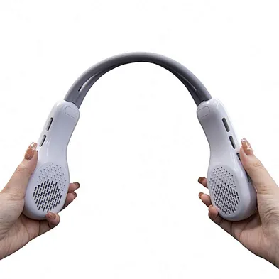 HOT SALE 2024 trending new product rgb multifunction neck fan portable  with led display