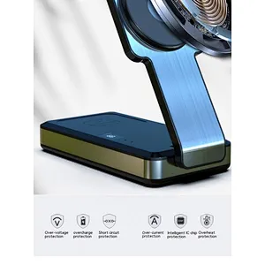 2024 new five-in-one mobile phone smart watch  headset wireless charger magnetic three-in-one wireless charger