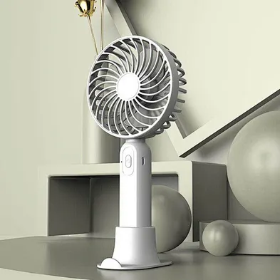 JEDI Rechargeable Mini Stand Fans Office Portable Handheld USB Table Top Fan with Phone Holder Base
