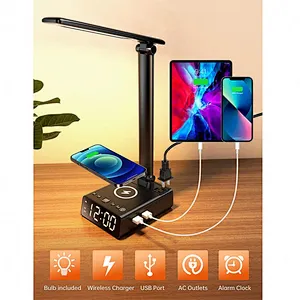 2024 multifunction Hot Sale Led Night Alarm Clock Desk Lamp - Table Light With Wireless Charger portable