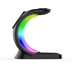 2023 Trending 4 IN 1 Lamp Rgb Ambient Night Light With Led Wireless Charger