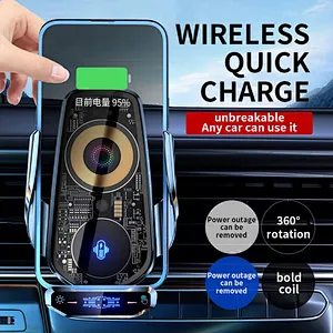 2024 Hot Sale Products Universal High Grade Transparent Cellphone Holders Chargers Car Mobile Phone Wireless Charger Holder