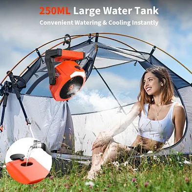 2024 new product multifunction Water Tank On Desk For Home Office Battery Solar Charging Camping Light With Fan