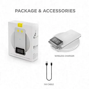 2024 NEW design Beside Table Led Night Alarm Clock 3 In 1 Foldable Wireless Charger With Light wireless charger