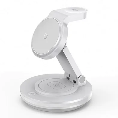 High quality Magnetic fast charging 3 In 1 multifunction for phone watch wireless charger with RGB night lamp