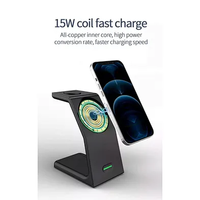 2024 multifunction Charging Dock Station Charger Stand For phoneWireless Charger 3 In 1 stand wireless charger